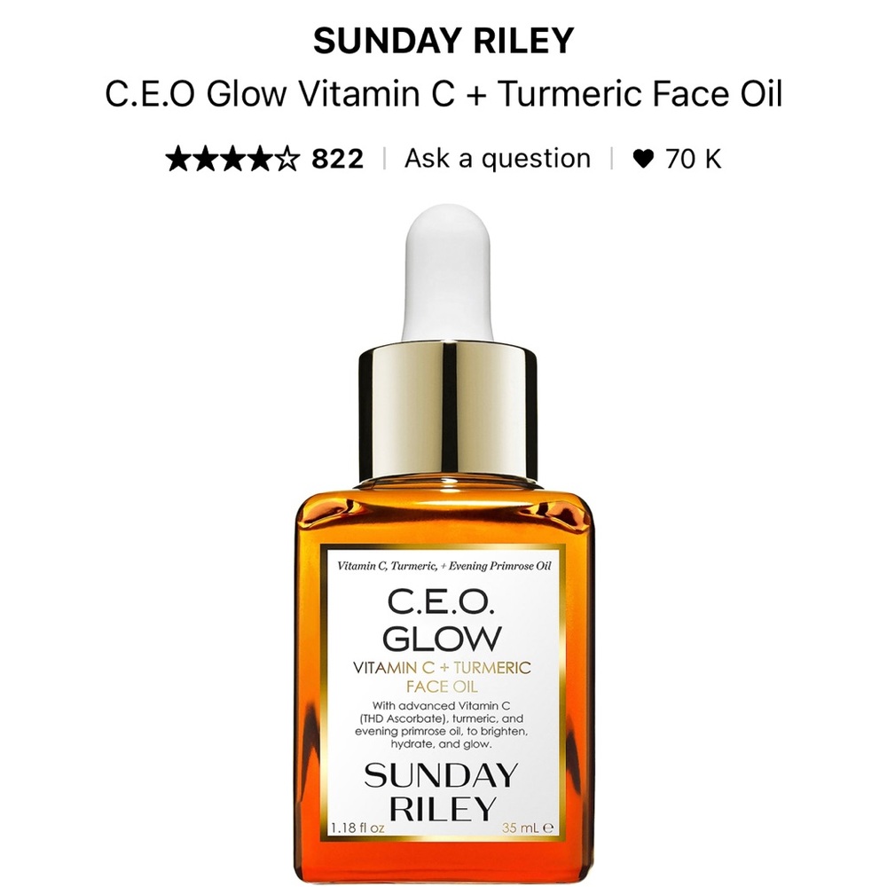 Sunday Riley C.E.O. Glow Vitamin C Turmeric Face Oil (1.18 fl. oz.)